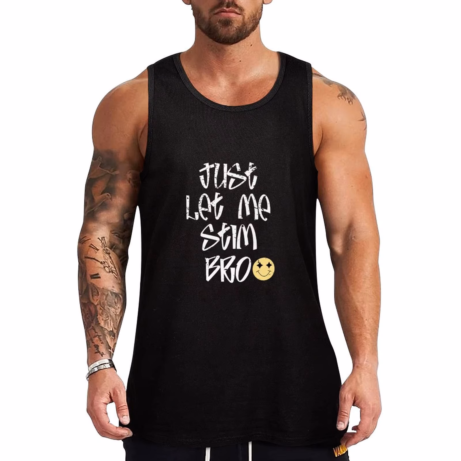 Just Let Me Stim Bro Kids Funny Autism Awareness Month Tank Top Lightweight Basic Tank Top Cotton Casual Undershirt