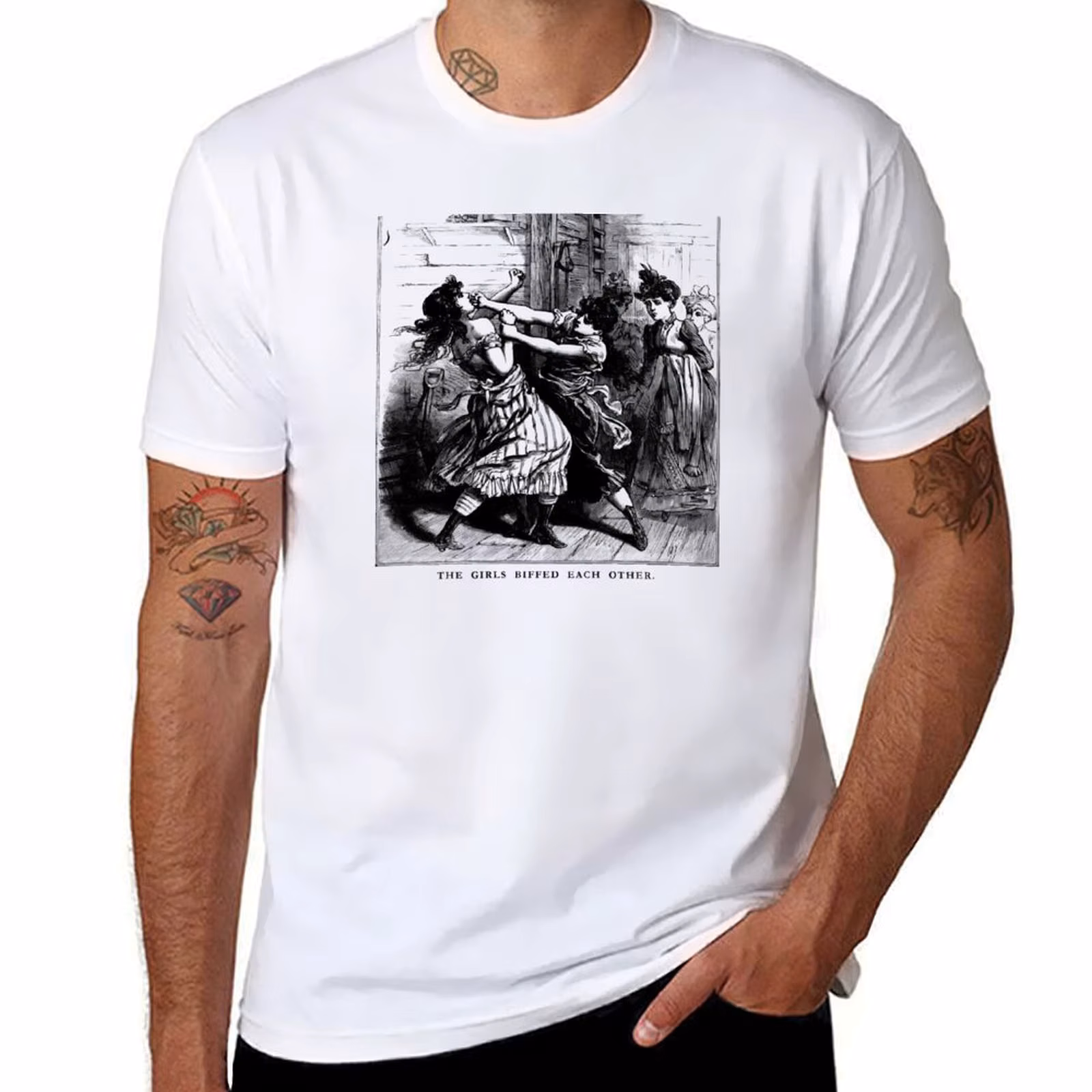 The Girls Biffed Each Other T-Shirt cotton t shirt pack t shirts designer T-Shirt
