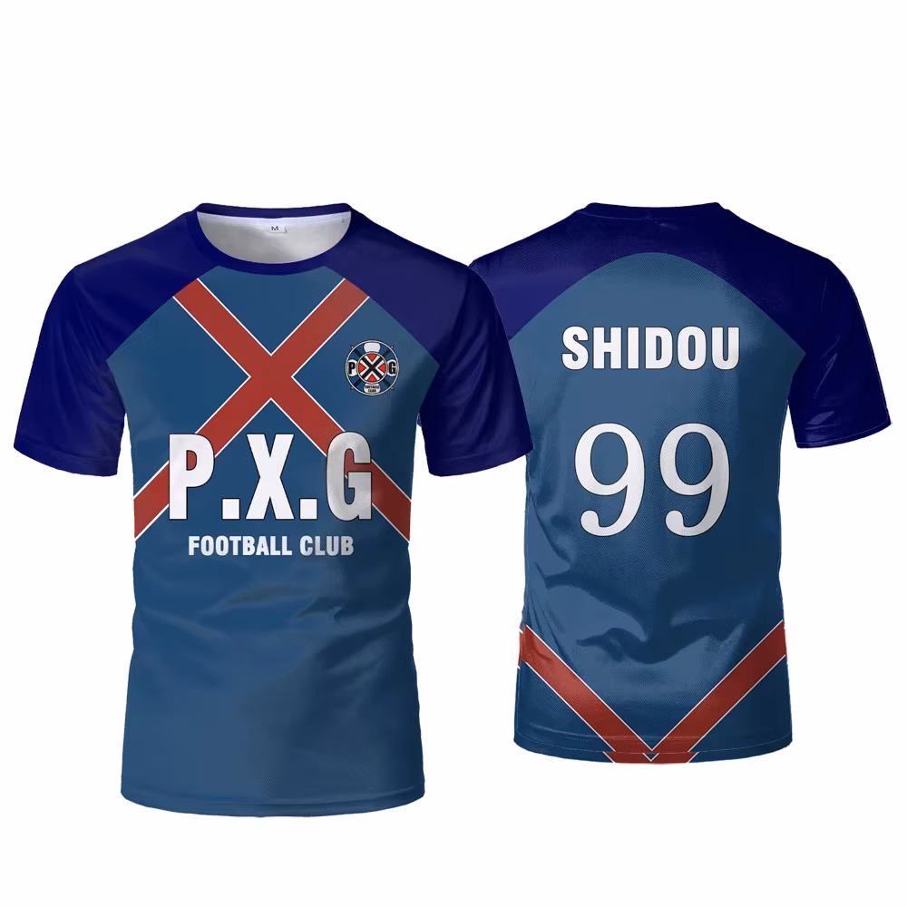 Japanese Anime Style Soccer Jersey, P.X.G #9 Football Uniform, Casual Sport Tee for Men Women