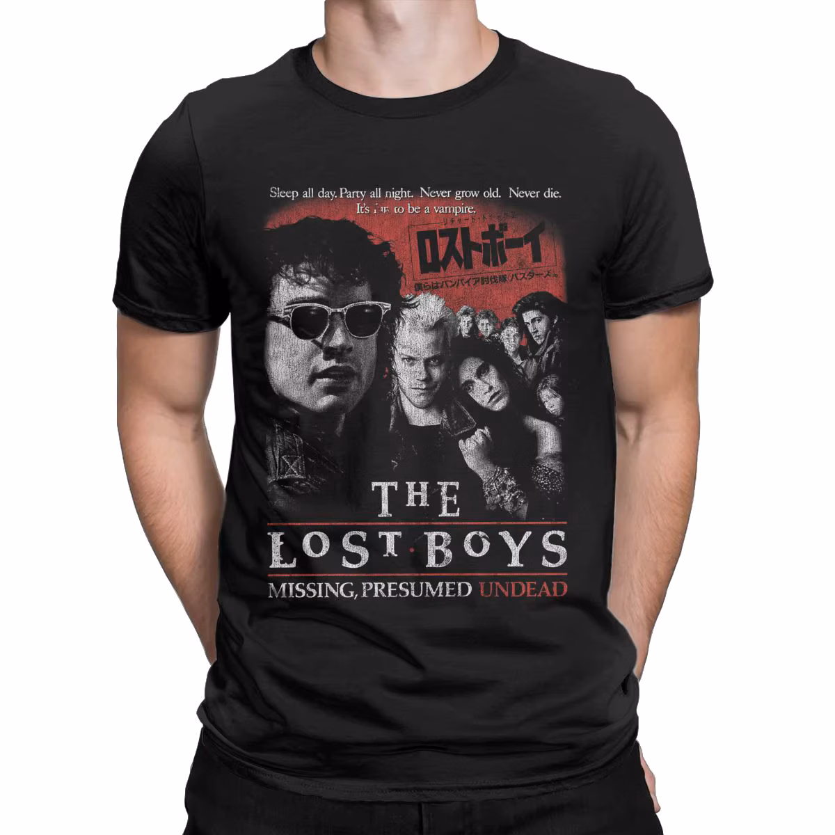 Scream Horror Movies The Lost Boys, DISTRESSED, Vampire,Pure Cotton Tops Leisure Short Sleeve Crewneck Tees Unique
