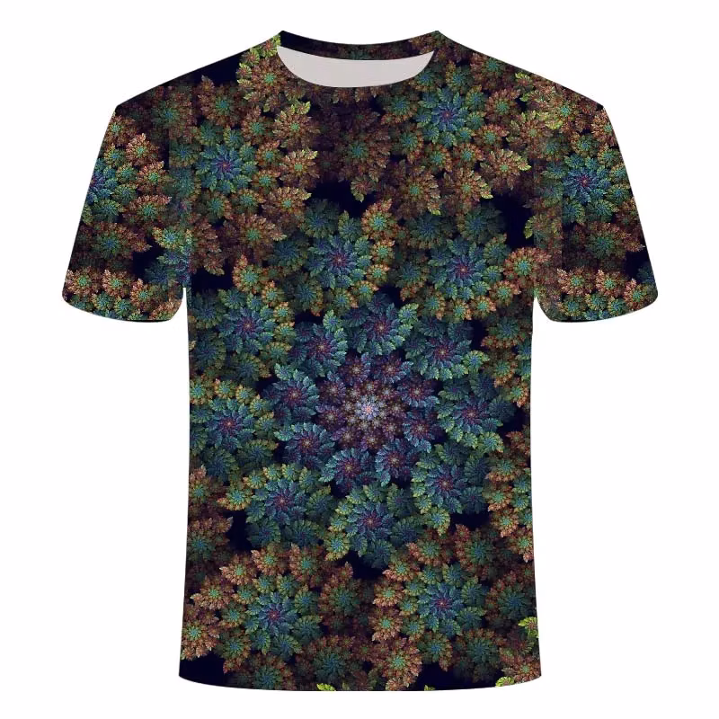 New T-shirts 3D printing colorful bizarre pictures summer top fashion clothing hip hop printing psychedelic