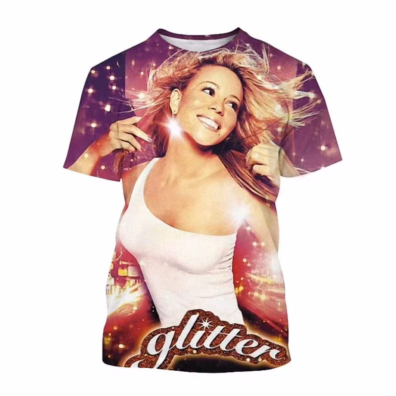 Mariah Carey Short Sleeve Summer T-Shirts with 3D Print , Casual Breathable Fashion Urban Hip-Hop Top