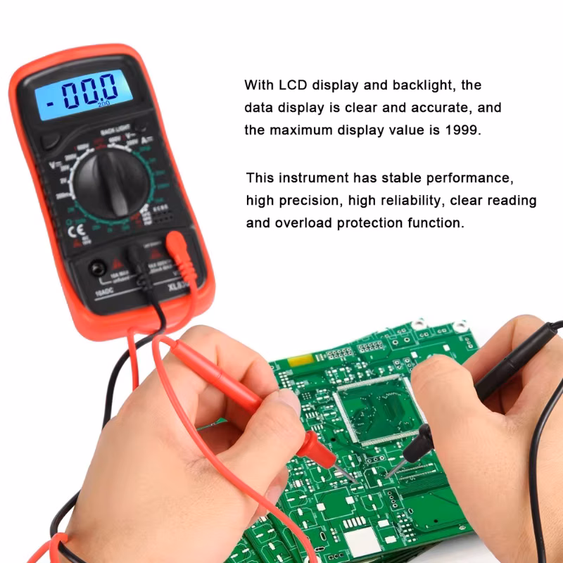D9 XL830L Handheld LCD Digital Multimeter Voltmeter Ammeter Ohmmeter Current Voltage Tester Portable AC DC Ohm Meter