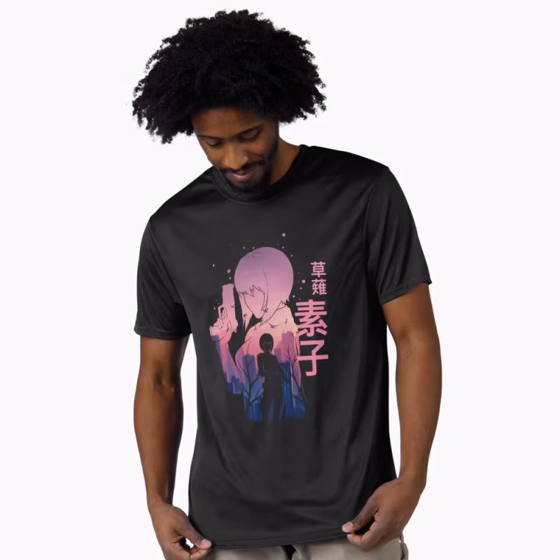 Ghost in the Shell Cyborg Girl Motoko Anime T Shirt 0611 Cyberpunk Tachikoma Graphic Tee Sci-Fi Aesthetic Y2K clothes