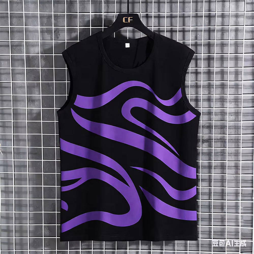 Summer Men's Sleeveless T-Shirt Summer 100% polyester men's t-shirts and tank tops Leisure sports vest Striped Home