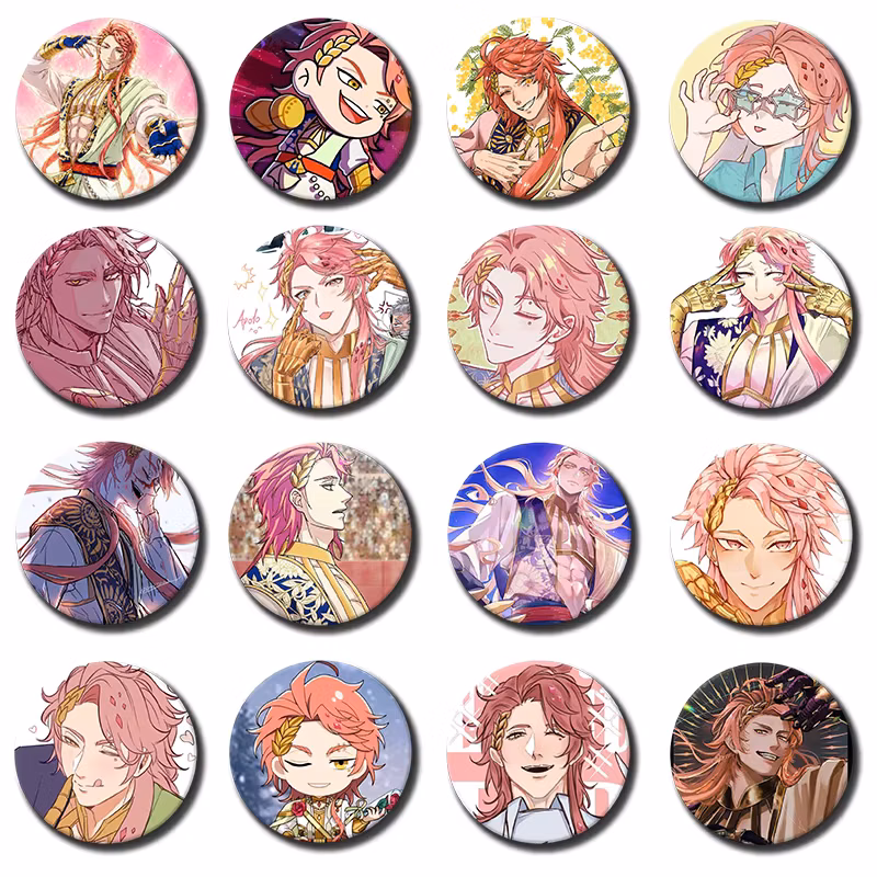 58mm 1PC Cartoon Anime R-Record of Ragnarok Apollo Badge Tinplate DIY Backpack Clothing Accessories Jewelry Pins