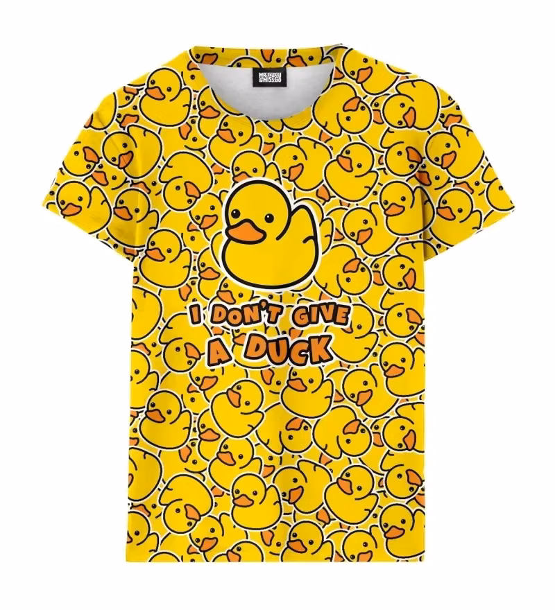 Y2k Fashion 3D Cute Yellow Duck Print T Shirt Rubber Graphic Tee Shirts Kid Funny Streetwear Tops Unisex Short Sleeves