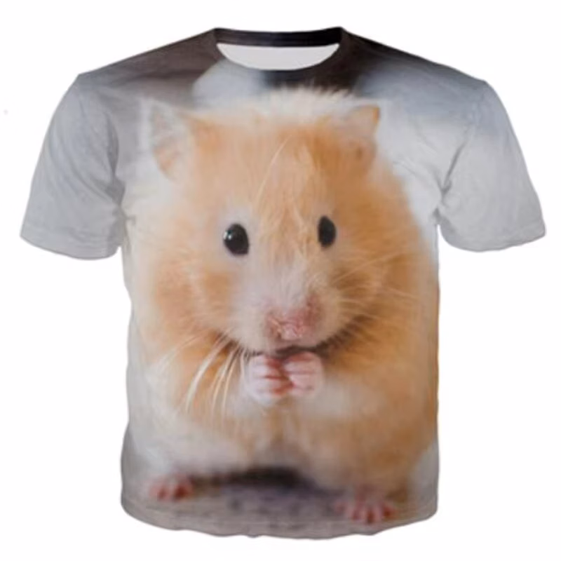 New Hamster Guinea Pig 3d Printing Men's T-shirt Girls Casual Short-sleeved Oversized Hip-hop Sports And Fitness