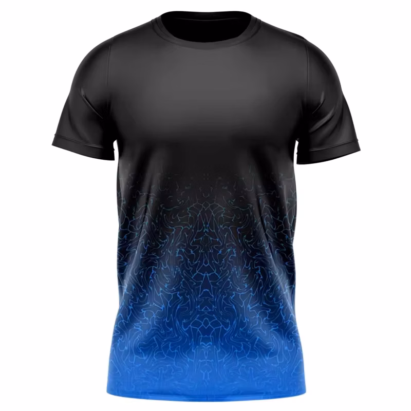 Fashion 3D Gradient Print Men's T-Shirts Outdoor Running Fitness Sports Short Sleeve Summer Quick Drying Breathable Gym