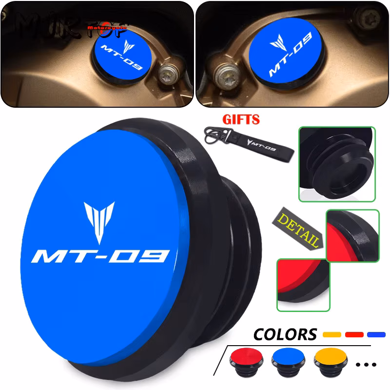 MT09 Motorcycle Engine Oil Filler Cap Engine Screw Protection Cover Keyring For MT09 FZ09 FJ09 2014-2025 2024