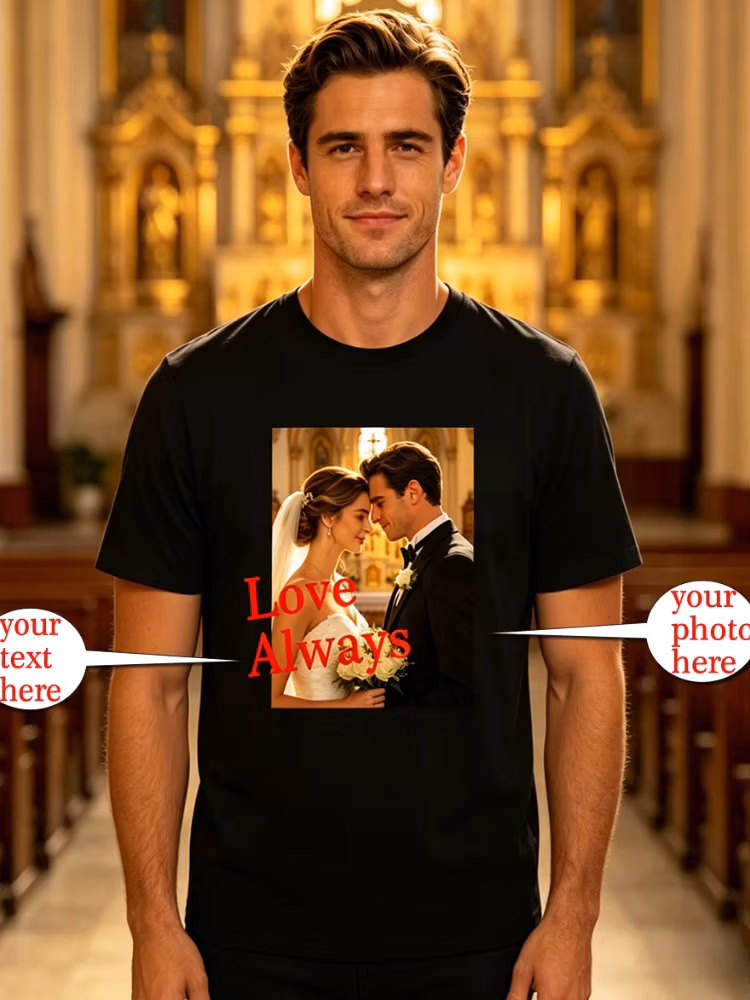 POD Custom Men's Cotton T-shirt Personalized Your Design Here Text T Shirts Women Men Add Your Own Design DIY T Shirts