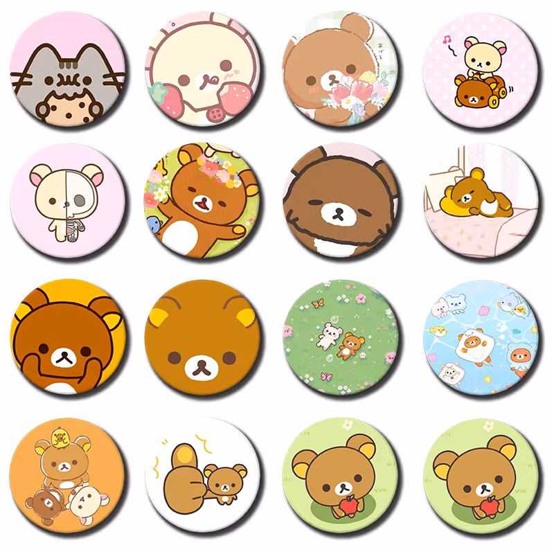 Cute R-Rilakkuma Bear Coin Badge Funny Cartoon Animal Enamel Pins Custom Backpack Clothing Brooch Accessories Jewelry