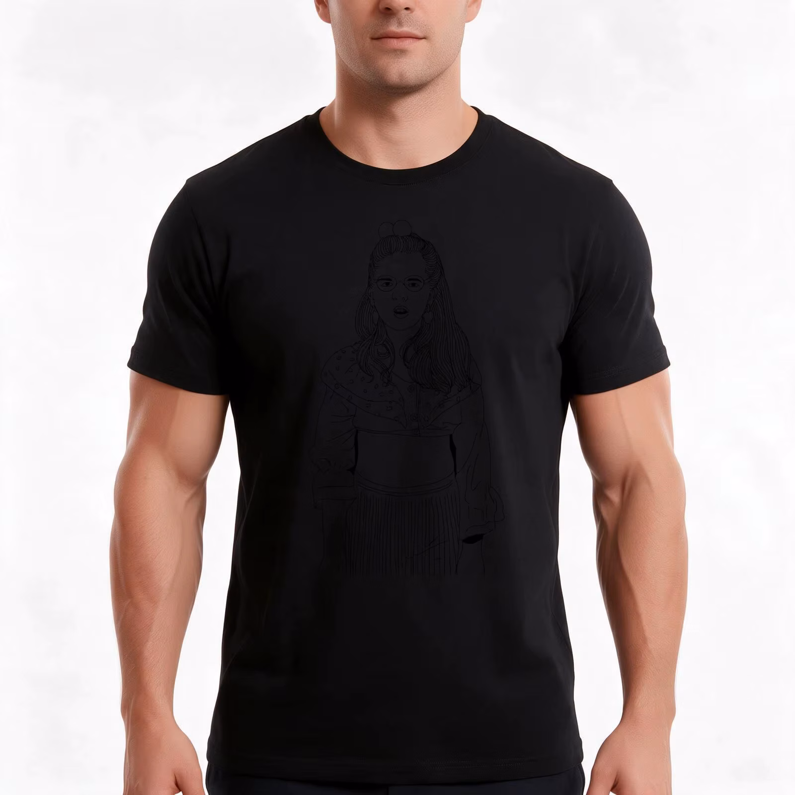 Wiener girl T-Shirt, Summer Casual Cotton Tee, Oversized Streetwear Tops, Vintage Graphic Print, Loose Fit Short Sleeve