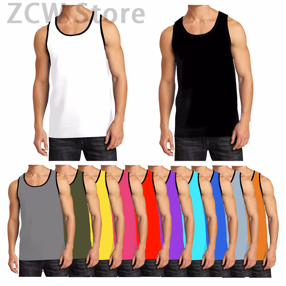 New Vest Fitness Muscle Men's Tops Light Breathable Adult Children's Sleeveless T-shirt Suitable For Parties, Beaches,
