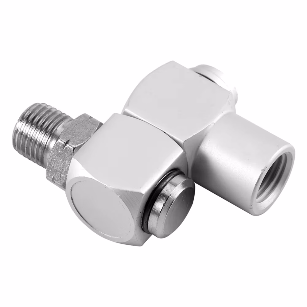 D9 360 Degree Rotation Pneumatic Rotary Joint Aluminum Oxidation 1 4NPT Thread Universal Swivel Connector Air Pump