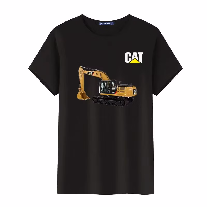 Excavator Boy Excavator Excavator Cotton T-shirt Carter CAT Heavy Machinery Heavy Industry Short Sleeve 2026 New Edition