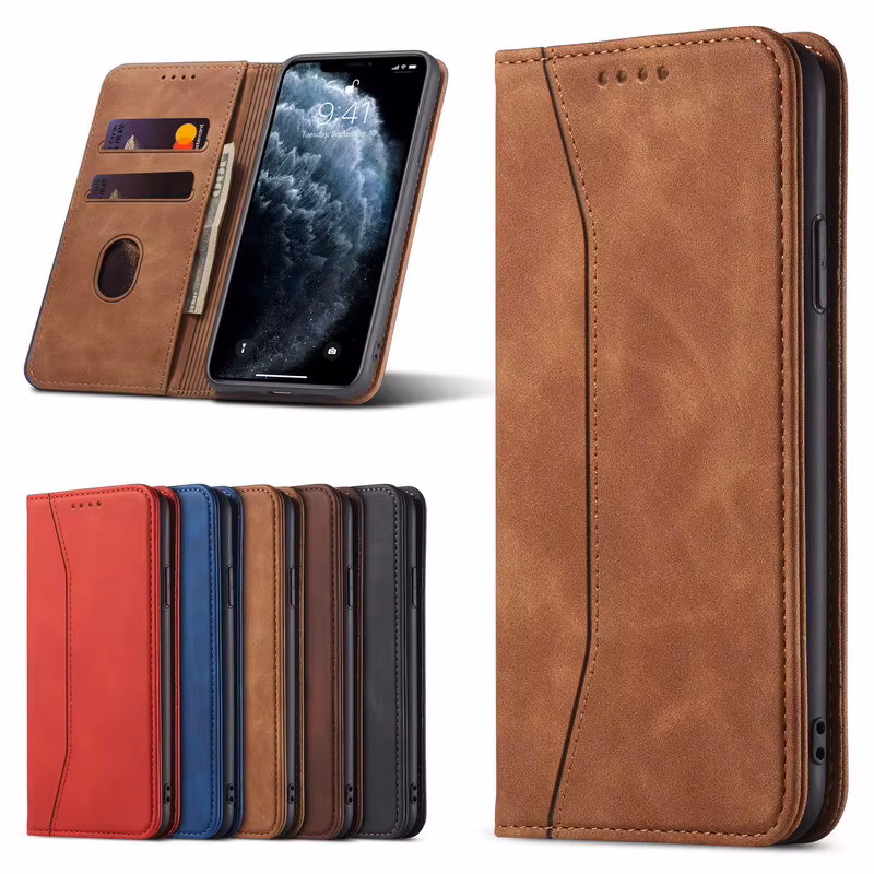 Flip Leather Phone Cover For Samsung Galaxy S25 Edge S24 Ultra S23 S22 S21 S20 A55 A25 A24 A34 A54 A14 A33 A53 A13 A23