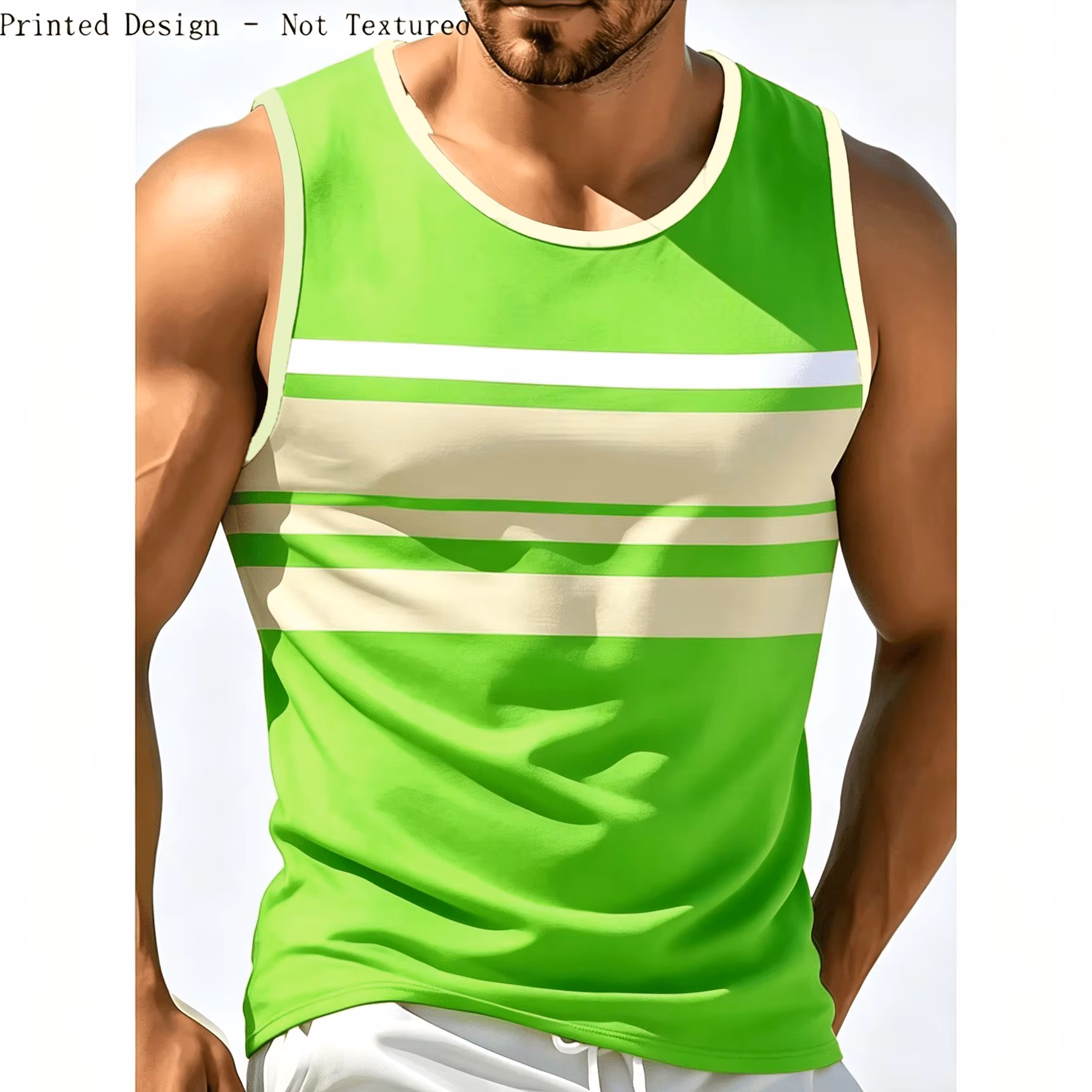 Fashion New Stripe Print Sleeveless Men tank top Classic Color Block Casual Tank Tops Beach Vacation Streetwear Summer