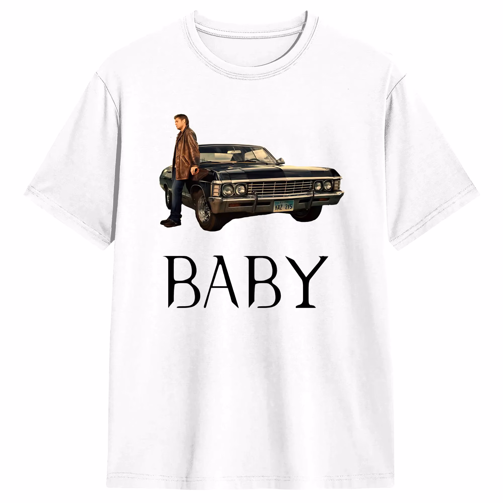 Dean's Baby Impala Supernatural T Shirt Summer Cotton T-Shirts For Men's Hipster Pattern Tshirt Short Sleeves Street