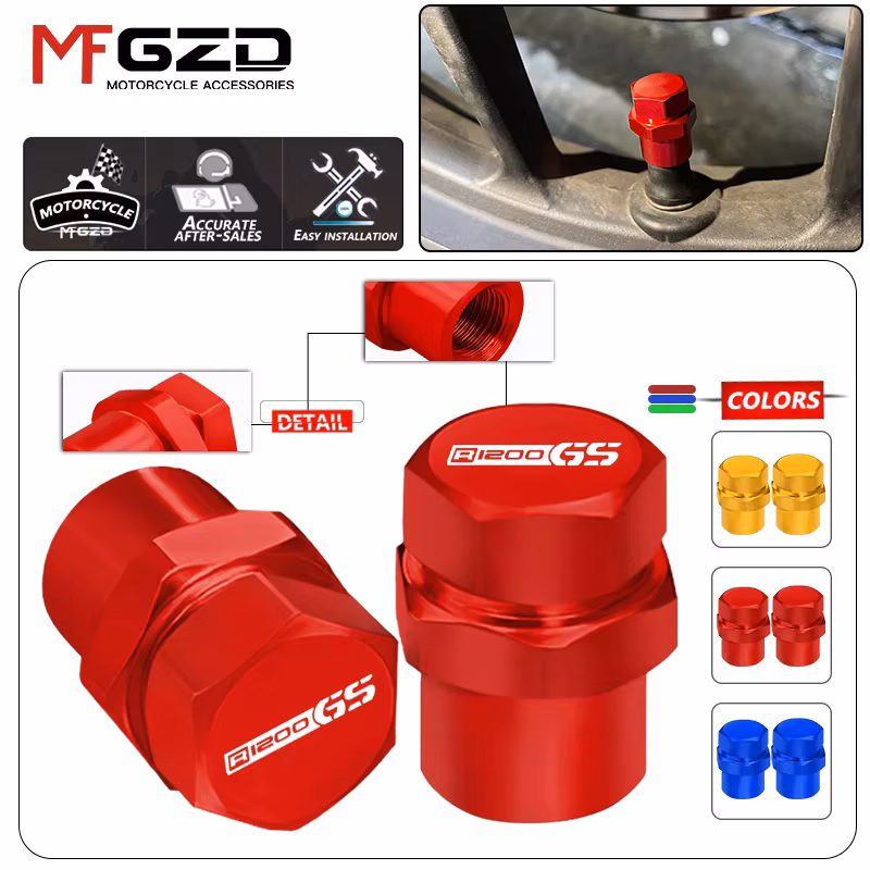 For R1200RT R1200GS New Motorcycle Accessories CNC Aluminum Wheel Tire Valve Caps Airtight Covers r1200rt r1200gs
