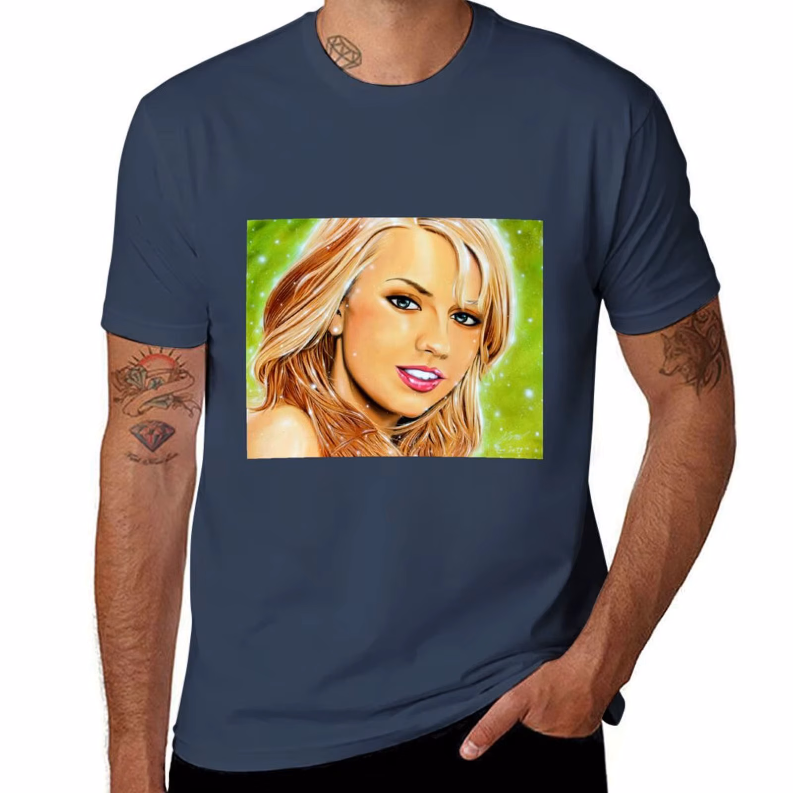 Lexi Belle Portrait - Blond Girl in Nature T-Shirt Plus Size Short Sleeve T-Shirt