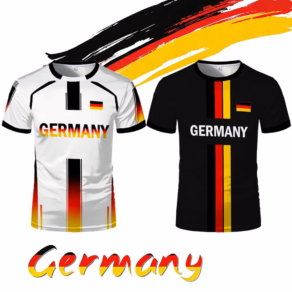 Germany National Flag Map T-Shirt Men Women 3D Print Breathable Outdoor Sports Football Jersey Tee Casual Streetwear