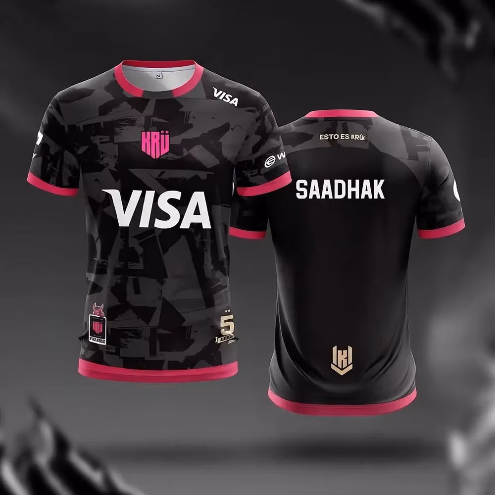 KRU 5th Anniversary Jersey Valorant Esports Team VCT Pro League Training Uniform Men's and Women's Short-Sleeve O Neck