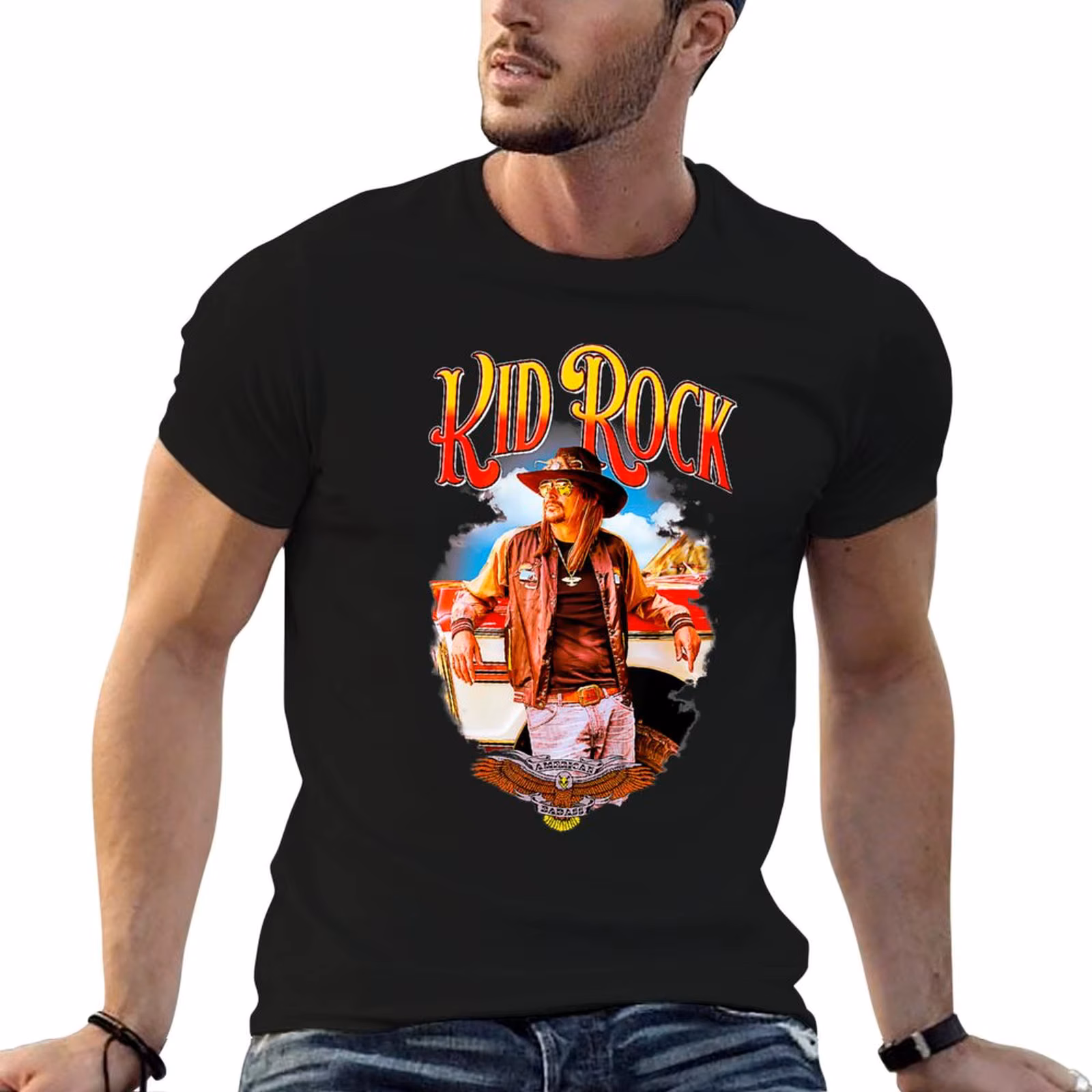 Kid-Rock Mean Lean T-Shirt Plus Size Solid Color T-Shirt