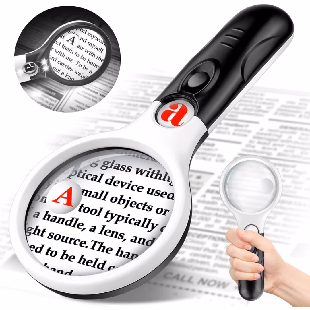45X Professional Magnifying Glass Jewelry Loupe With LED Light Handheld Magnifier Lupa For Coins Stamps Kids Seniors