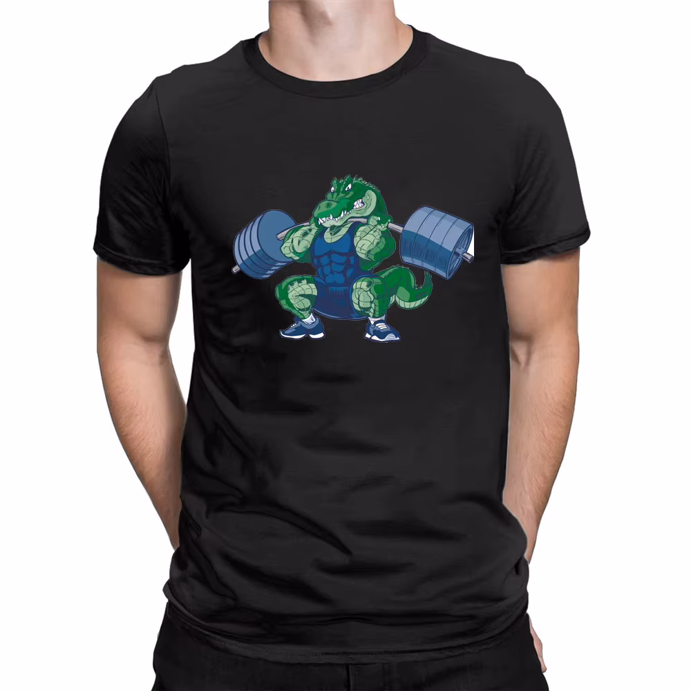 Cloocl New Fashion T-Shirts Crocodile Loves Fitness Sticker Printed Tees Tops Teens Boys Casual Shirts 100% Cotton