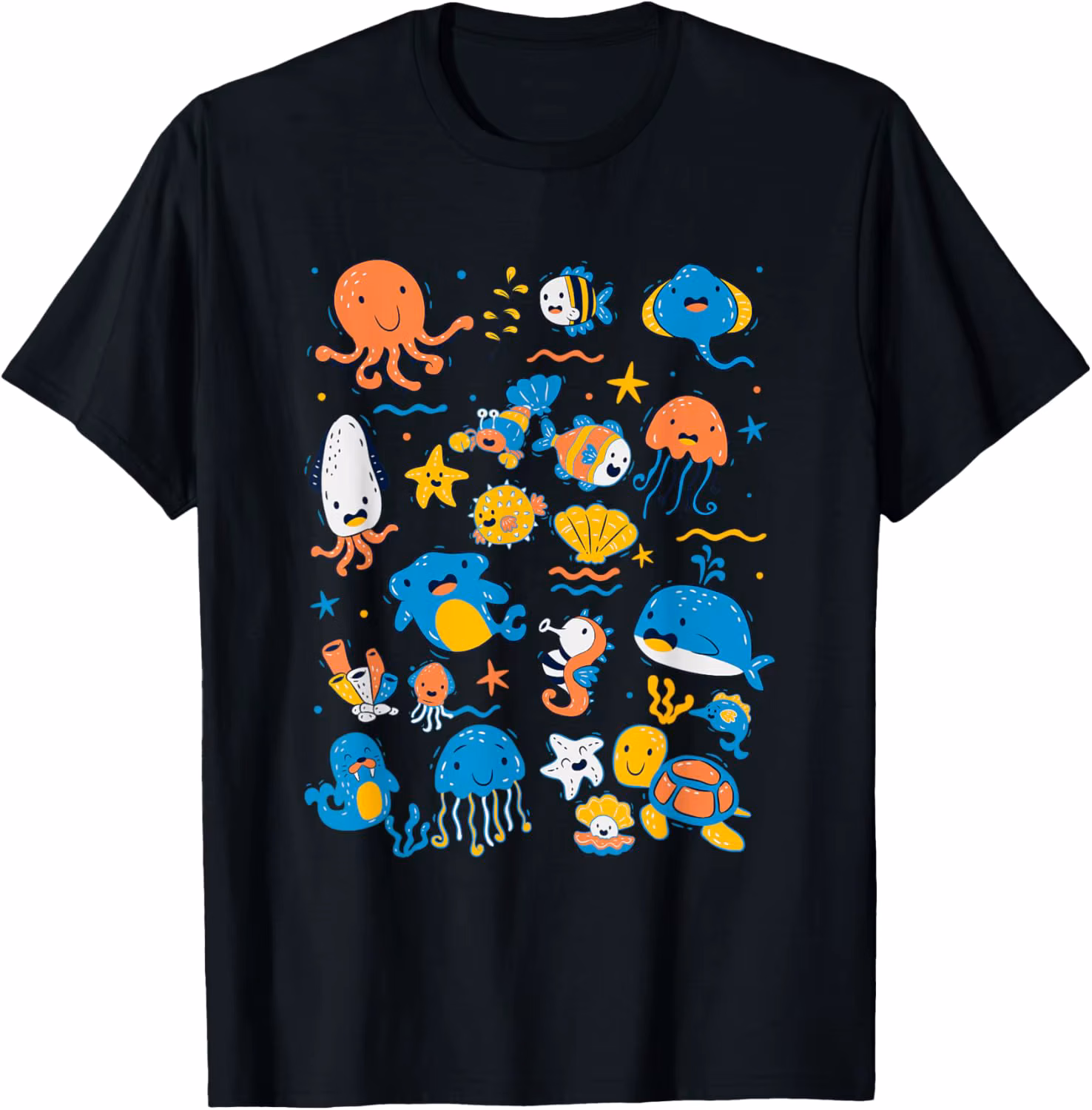 Cute Sea Animals Kids Children Ocean Creatures Clownfish T-Shirt