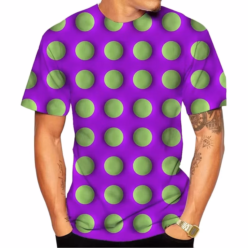 2026 New 2025 Unisex Street Style T Shirt Featuring 3D HD Optical Illusion Print Design Casual Funny