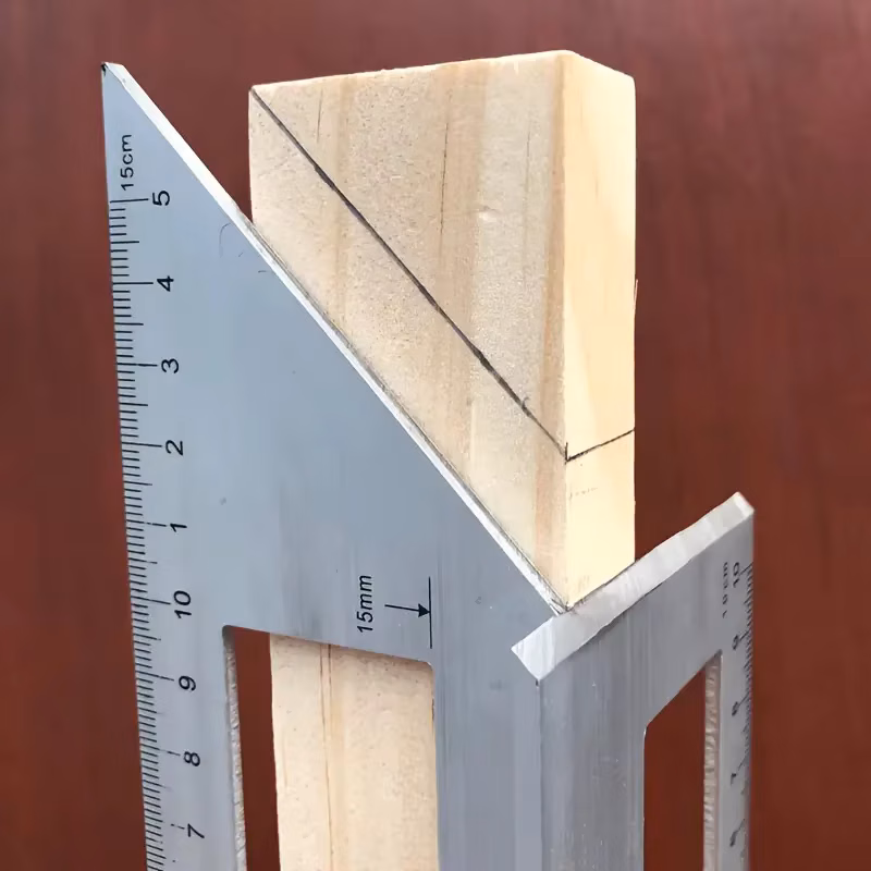 F9 1PC Woodworking Marking Ruler 45 90 Degree Angle Ruler Woodworking Marking Gauge Accurate Measure Tool Combination