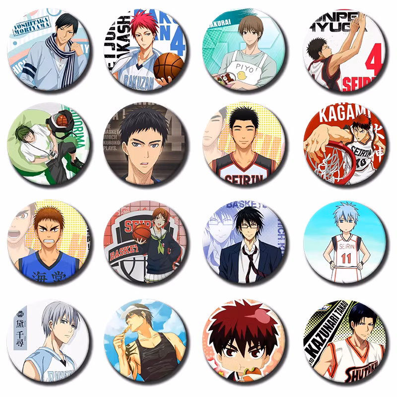 58mm 1PC Anime K-Kuroko's Basketball Kuroko Tetsuya Tsuchida Satoshi Cosplay Costume Badge Pin Spte Tinplate Brooch