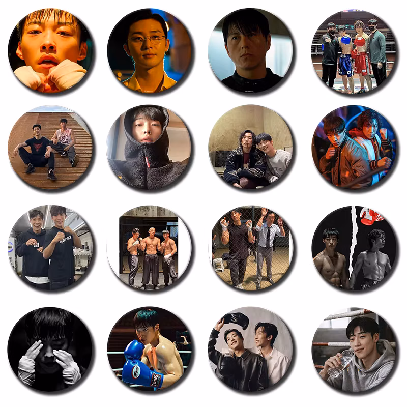 Bloodhounds Tin Soft Button Pin Kim Geon woo Hong Woo jin Korean Drama Brooch Badge Bag Decor Accessories Fans Collect