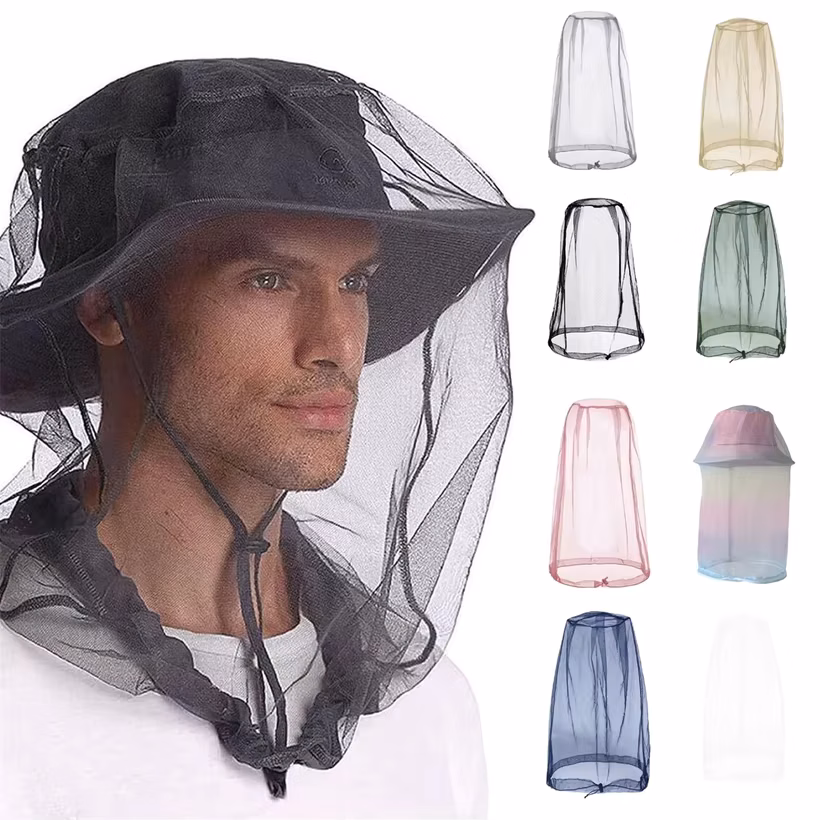 Outdoor Mosquito Head Mesh Nets, Gardening Hat Insect-Proof Hat For Hiking Camping Fishing Outdoor Mosquito Head Mesh