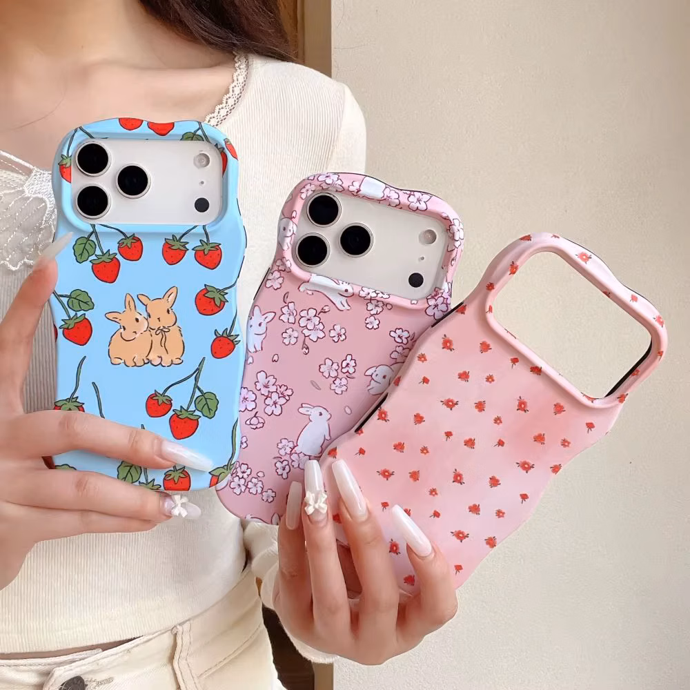 Fashion Colorful Rabbits Phone Case for iPhone 17 16 15 14 13 Pro Max with Protective Cover
