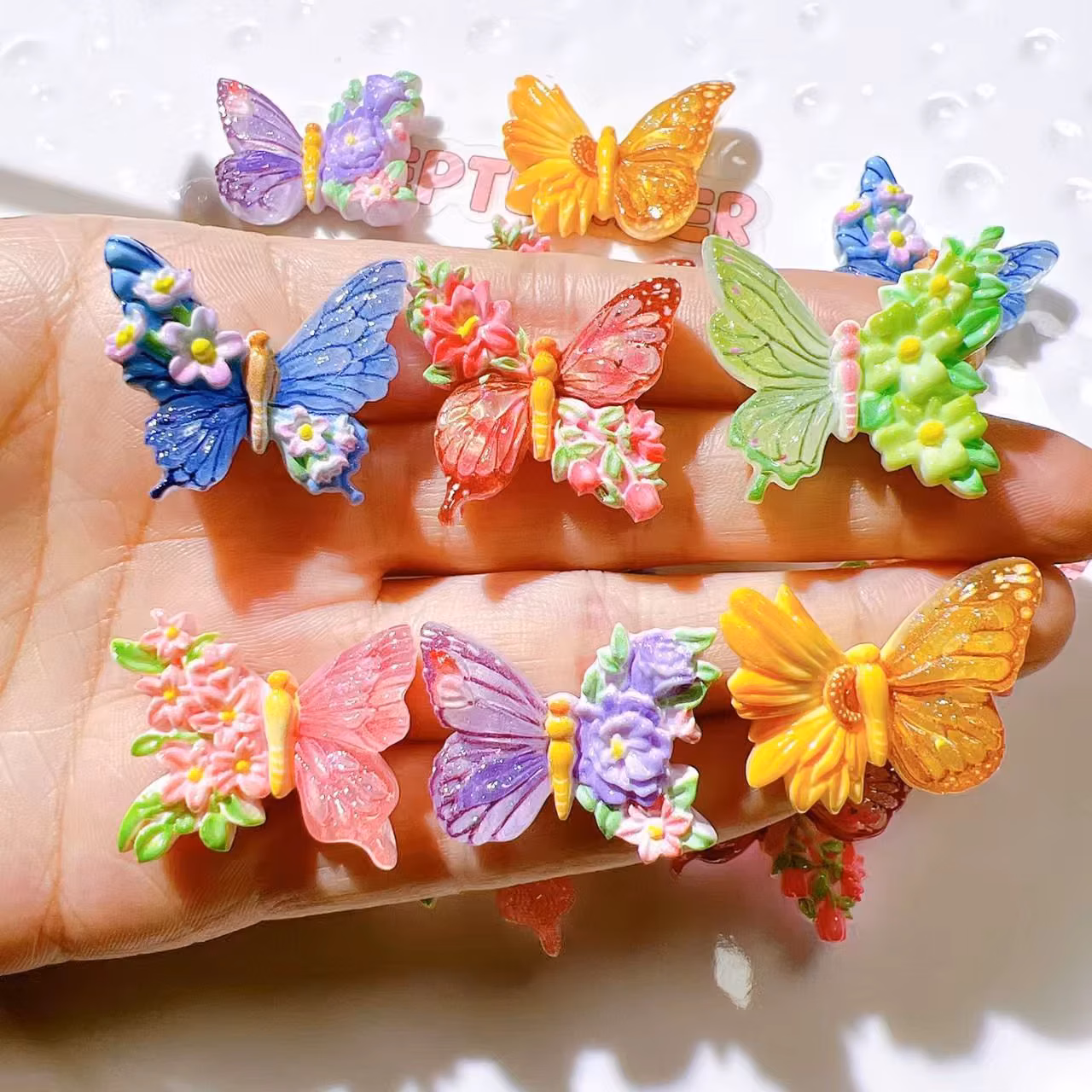Butterfly Love Flower Refrigerator Sticker Cartoon Cute Magnetic Strong Hole Board Blackboard Whiteboard Home