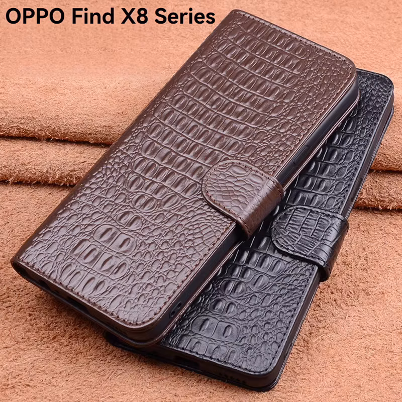 Retro Genuine Leather Magnetic Flip Phone Cover For Oppo Find X8 Ultra Find X8 Pro Find X8s+ Mobile Phone Protective