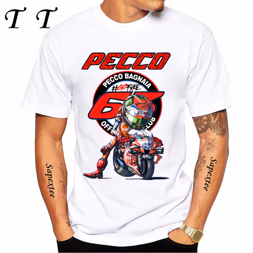 Pecco Bagnaia 63 Francesco 2025 World Champion Gift Classic T-Shirt Boy Casual T shirts Harajuku Motorcycle Sport White