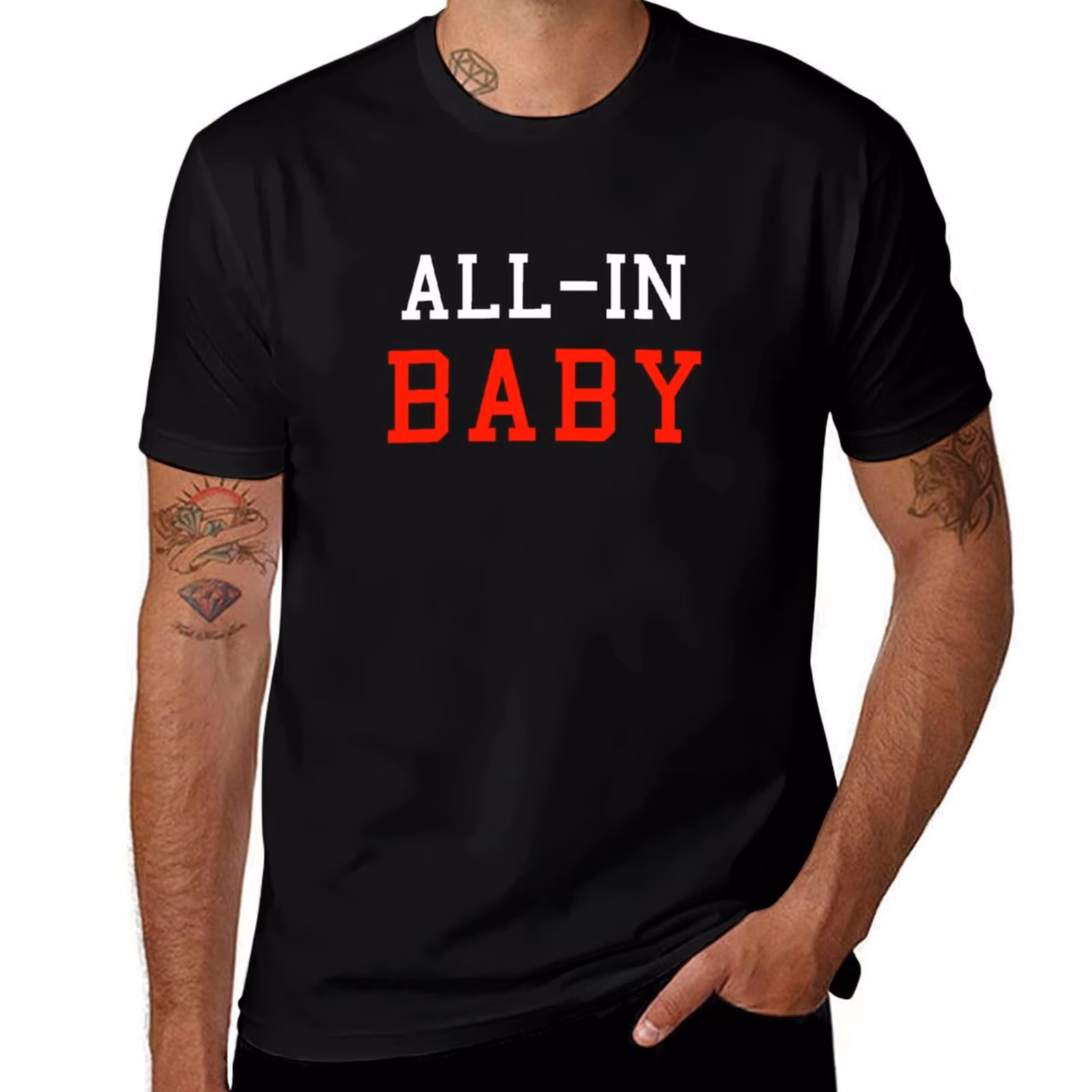 All In Baby T-Shirt Relaxed Casual Short Sleeve Tee T-Shirt