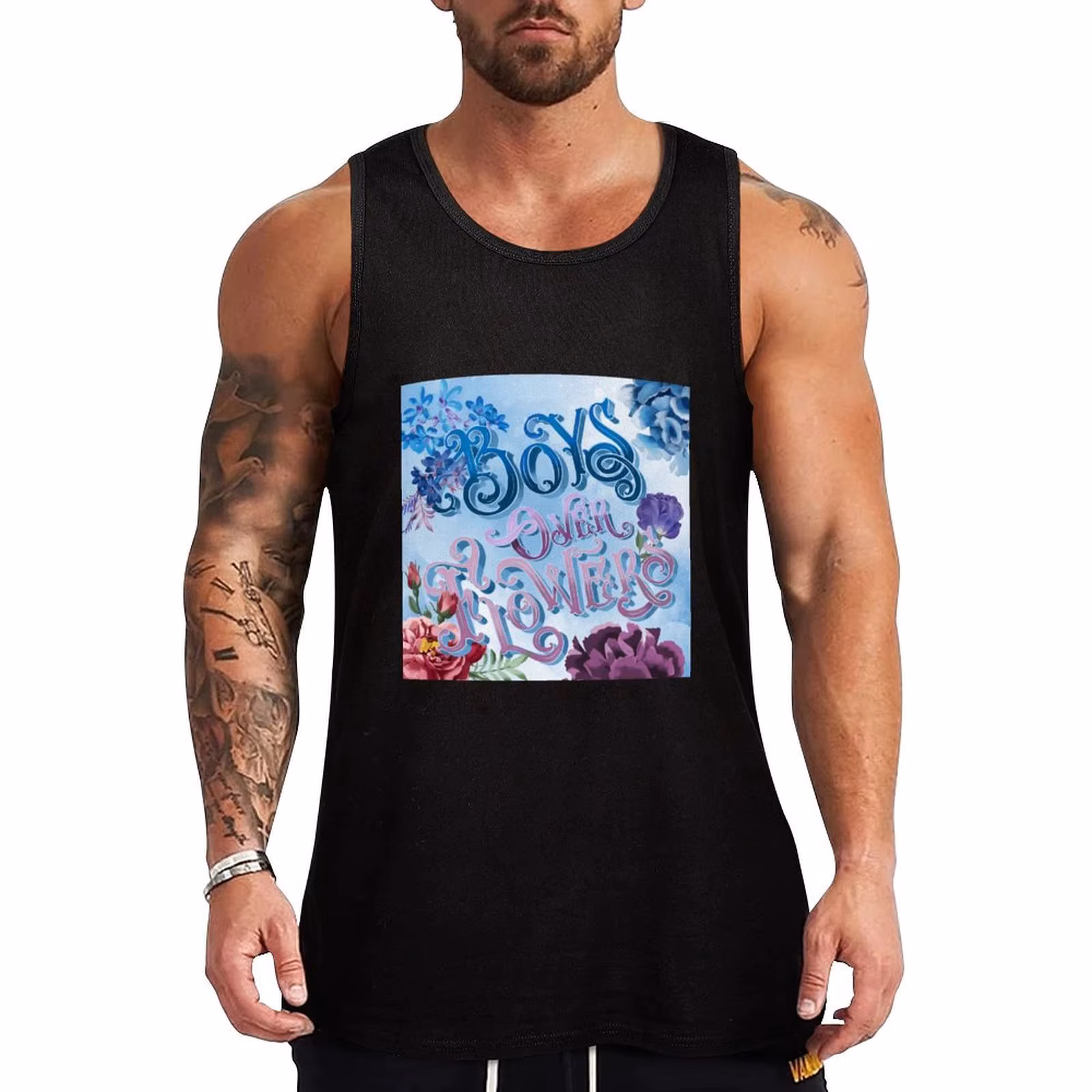 Boys over flowers Tank Top Bodybuilding Fitness Tank Top Sleeveless Gym Shirt