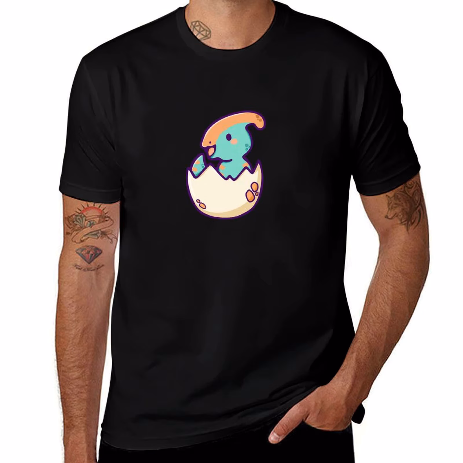 Parasaurolophus baby party kids children toddlers T-Shirt Big and Tall Casual T-Shirt