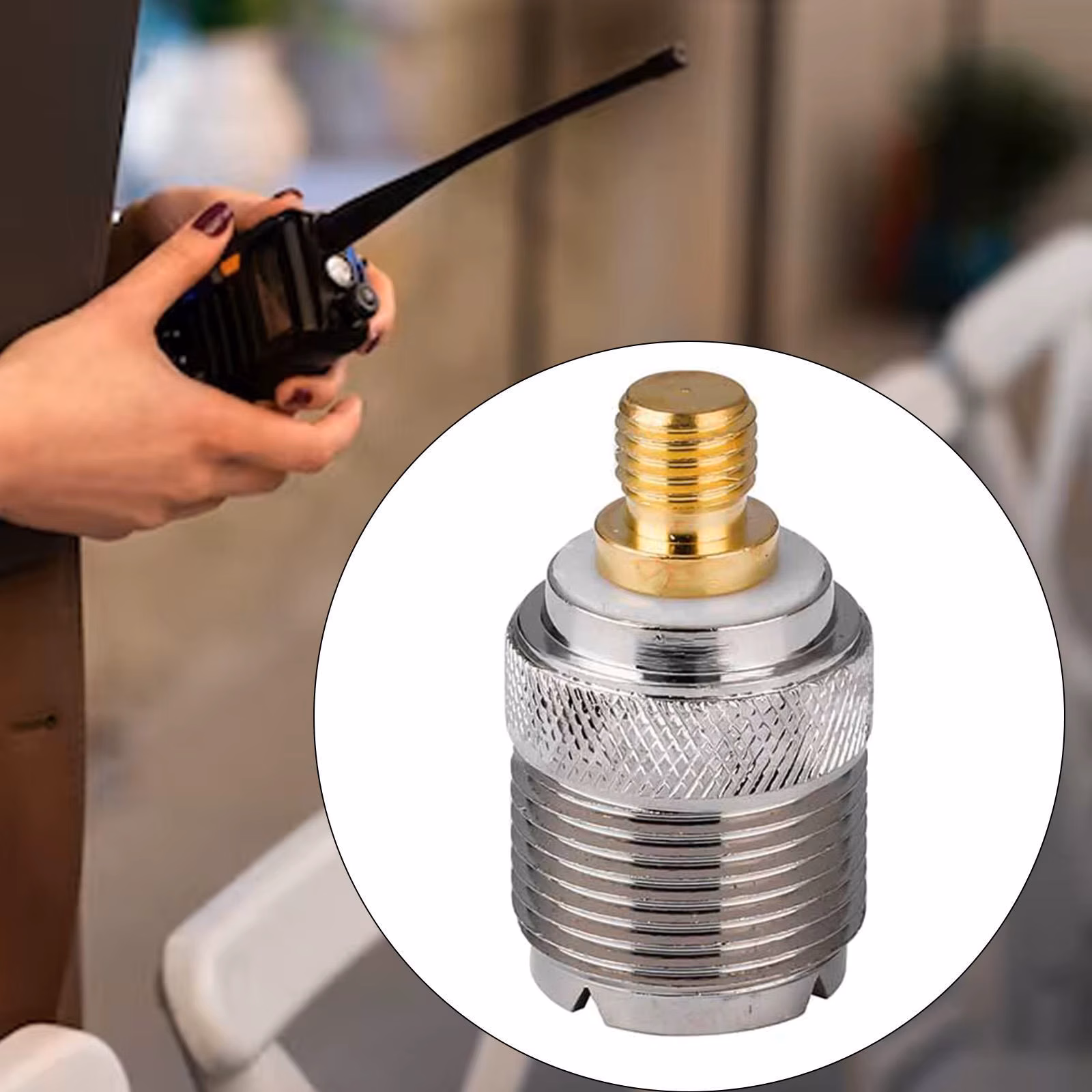 UHF Female Coaxial Connector High Performance Compact Replaces Auto Modification SO239 to M6 Adapter RF Coax Connector