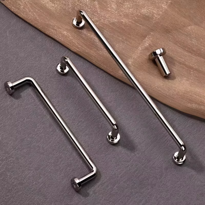 Modern minimalist zinc alloy cabinet door handle, wardrobe drawer shoe cabinet door handle, Italian minimalist titanium