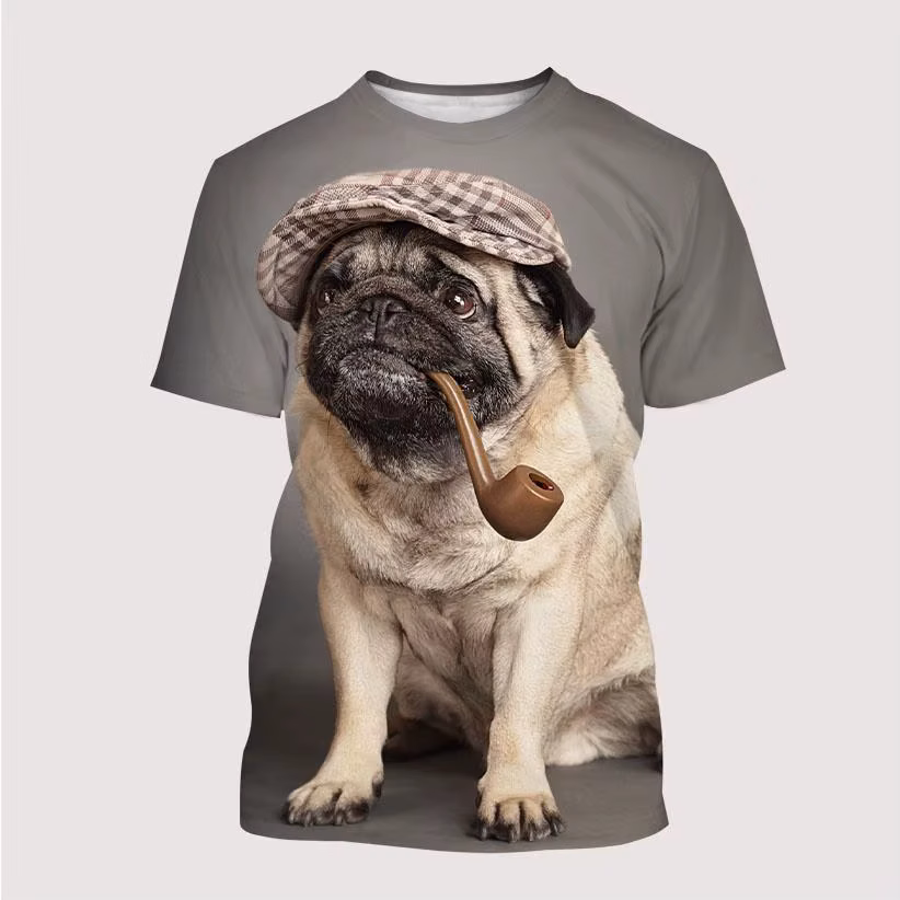 New Men's and Women's T-shirts with Fun Habadog 3D Printed Cute Animal Short Sleeve Summer Breathable Lightweight