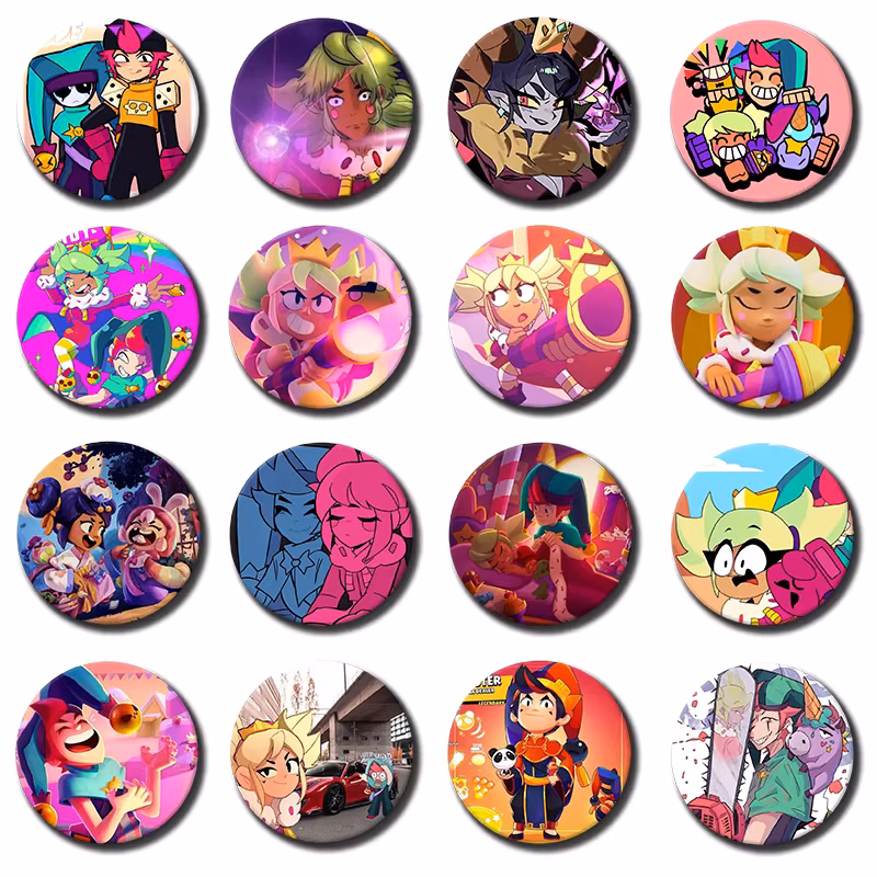 Cute Series Pins Funny Badge Interesting Animals Brooches Backpack Clothes Gift Accessory Game M-Mandy C-Chester