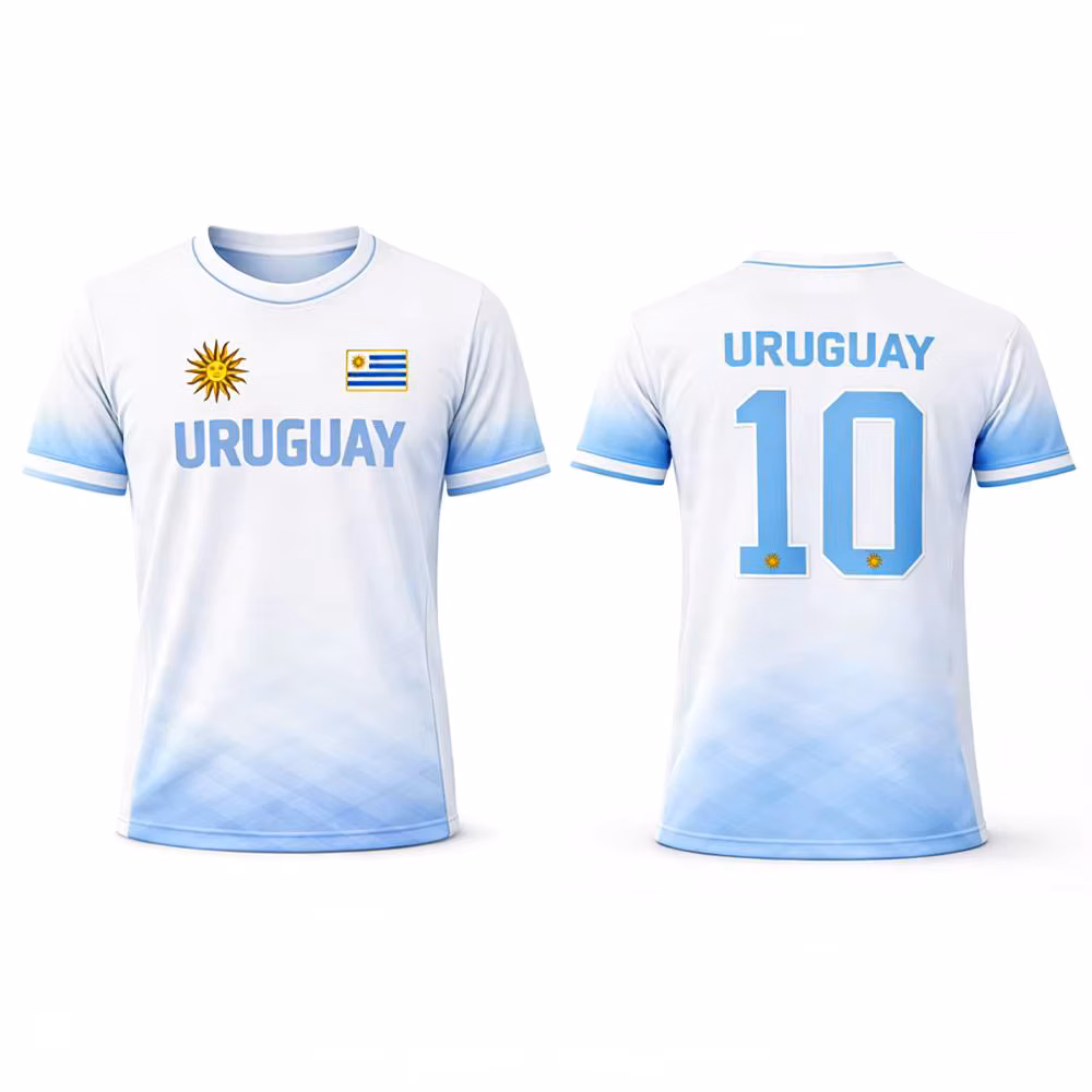 Uruguay Flag Print T-shirt 2026 Summer Soccer Training Uniform Men Women Outdoor Breathable Quick-Drying Football