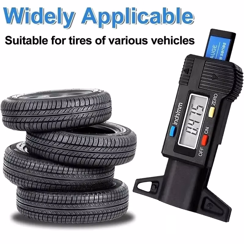 Digital Depth Gauge Caliper Tread Depth Gauge LCD Tire Tread Gauge For Car Tire 0-25mm Measurer Tool Caliper Repair
