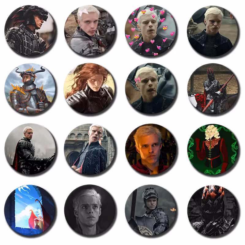 58mm 1PC A-Aerion T-Targaryen B-Brightflame Badge Creative Pins Brooch for Bag Clothes Hat Decor Gifts Fans Collect